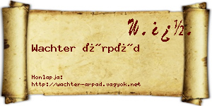 Wachter Árpád névjegykártya