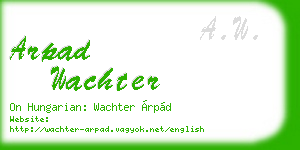 arpad wachter business card